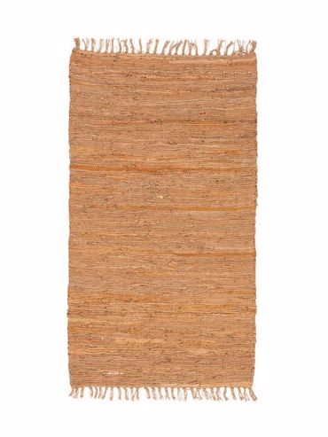 ΠΕΡΣΙΚΑ Χαλί Δερμάτινο με Κρόσσια 'Leather Rugs Solid' 130227/02F Dark Camel 70x130cm PRS030587